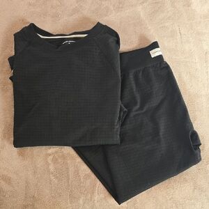 Lucky Brand Black Thermal Lounge Set